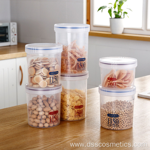 Kitchen transparent circular rotating storage tank